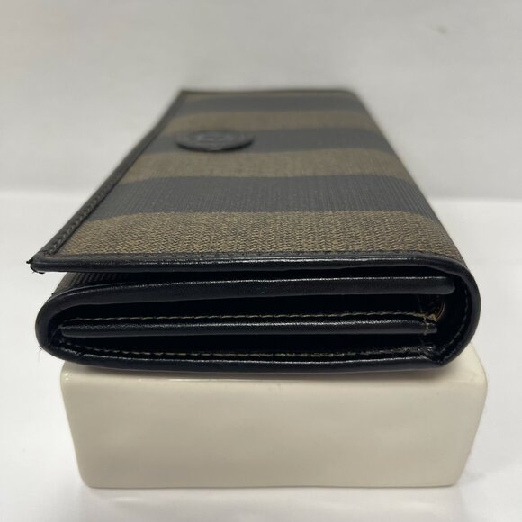 Fendi Vintage Pequin Striped Flap Wallet - Pecan - Preowned - Picture 5 of 14